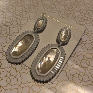 KS Kaki Statement Earrings : Matte Ivory MOP - NWT
